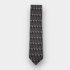 Kolte Men’s Tie 3.75 x 60 Gray Abstract Geometric Silk Handmade Italy